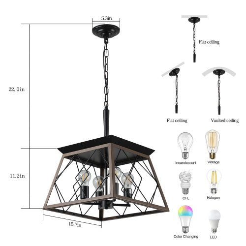 Farmhouse Chandelier 4 Lights Vintage Antique Chandelier Lamps -no Bulbs-Unusable Platform - Temu