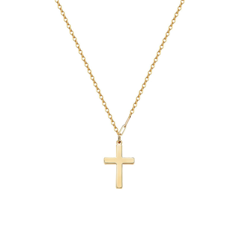 14K Gold Plated Small Cross Pendant Necklace